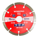 DISCO DE CORTE DIAMANTADO, DENTE SEGMENTADO, BÁSICO, Ø115 X 22,2