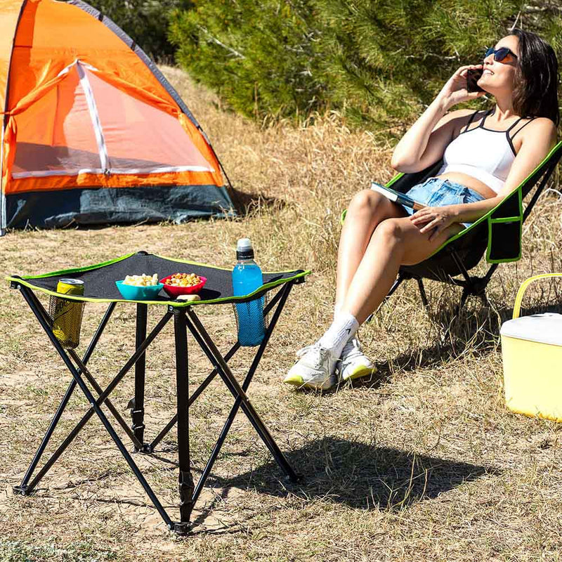 MESA DE ACAMPAMENTO DOBRÁVEL TÊXTIL COM CAPA CAFOLBY. INNOVAGOODS