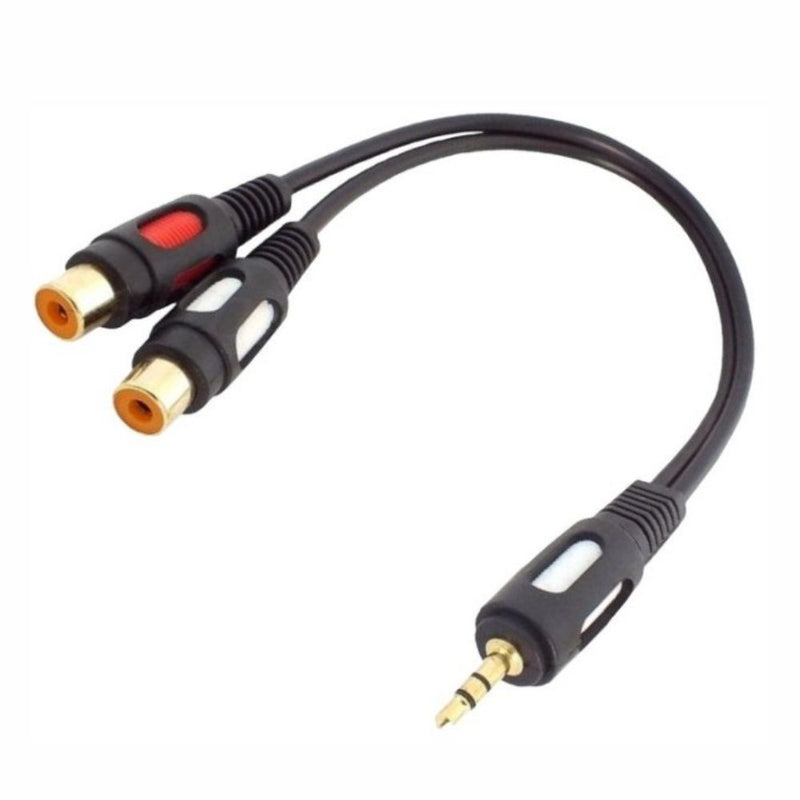 CABO JACK 3.5MM MACHO ST  2-RCA FÊMEA 0.2M