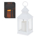 LANTERNA DECORATIVA LED COM VELA LED 105X105X23CM BRANCO