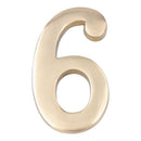 NUMERO 6 LATÃO POLIDO 10CM FIXAÇÃO INVISIVEL EDM