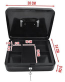 COFRE METAL PRETO COM BANDEJA P/ NOTAS E MOEDAS