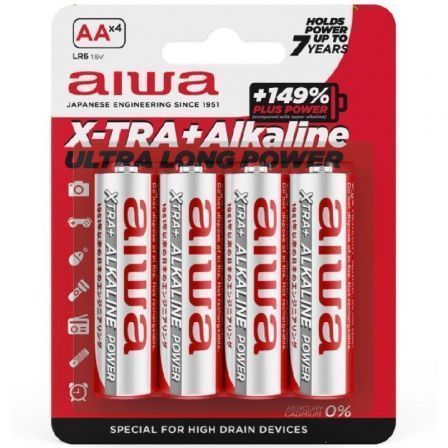 PACK DE 4 PILAS AA AIWA X-TRA+ALCALINE LR6 1.5V ALCALINAS