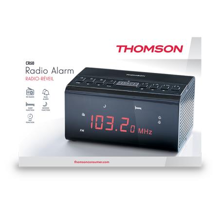 Thomson CR50 rádio Relógio Preto