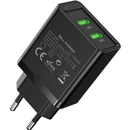 NUCLEO VENTION FBAB0-EU 2XUSB 18W PRETO