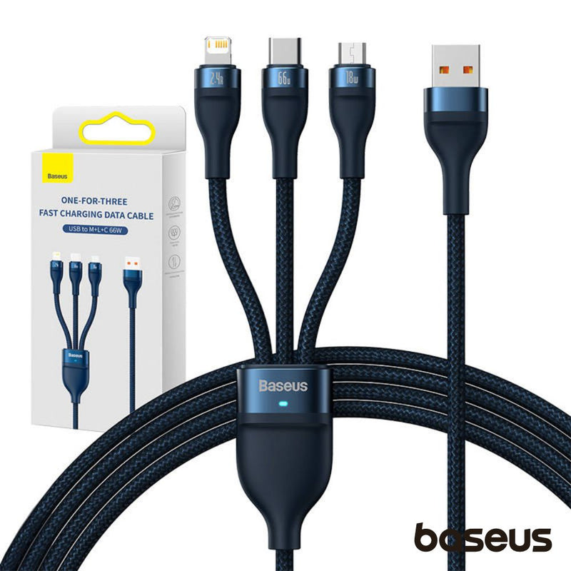 CABO USB-A P MICROUSBUSB-CLIGHTNING MACHO 1.2M 66W