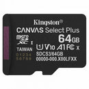 TARJETA DE MEMORIA KINGSTON CANVAS SELECT PLUS 64GB MICROSD XC CL