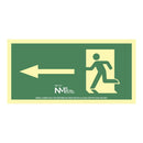 SINAL DE EVACUAÇÃO FECHA ESQUERDA (PVC 1MM) CLASSE A 32X16CM NORM