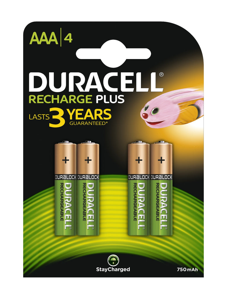 Duracell AAA (4pcs) Bateria recarregável Hidreto metálico de níqu