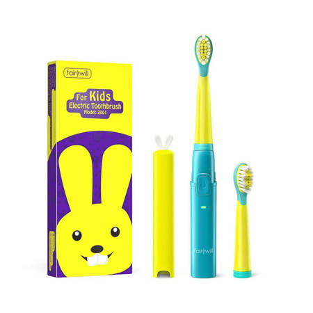 FAIRYWILL SONIC TOOTHBRUSH WITH HEAD SET FW-2001 (AZULAMARELO)