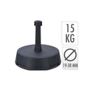 BASE CHAPÉU-DE-SOL 15KG COR ANTRACITA DIÂMETRO 19-38MM