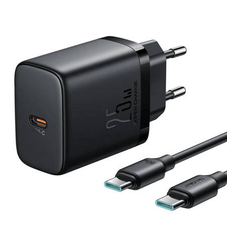 CHARGER JOYROOM JR-TCF11, 25W + CABLE C-C 1M (BLACK)