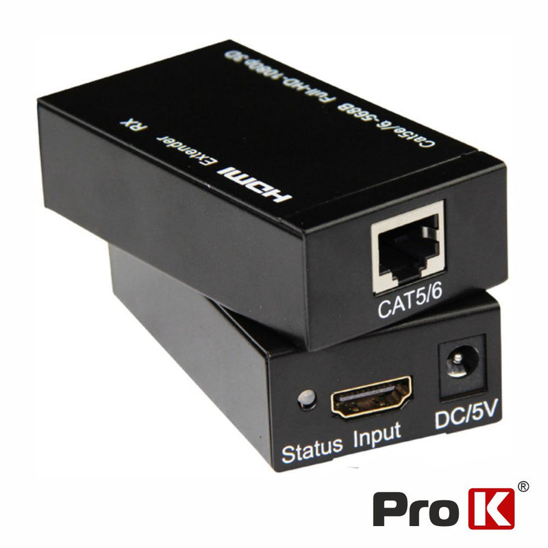 EXTENSOR DE SINAL HDMI VIA RJ45 CAT5E6 60M PROK