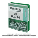 CAIXA M 20 UNID. PARAFUSO ROSCA CHAPA CR ZINCO 3,9X16MM FADIX