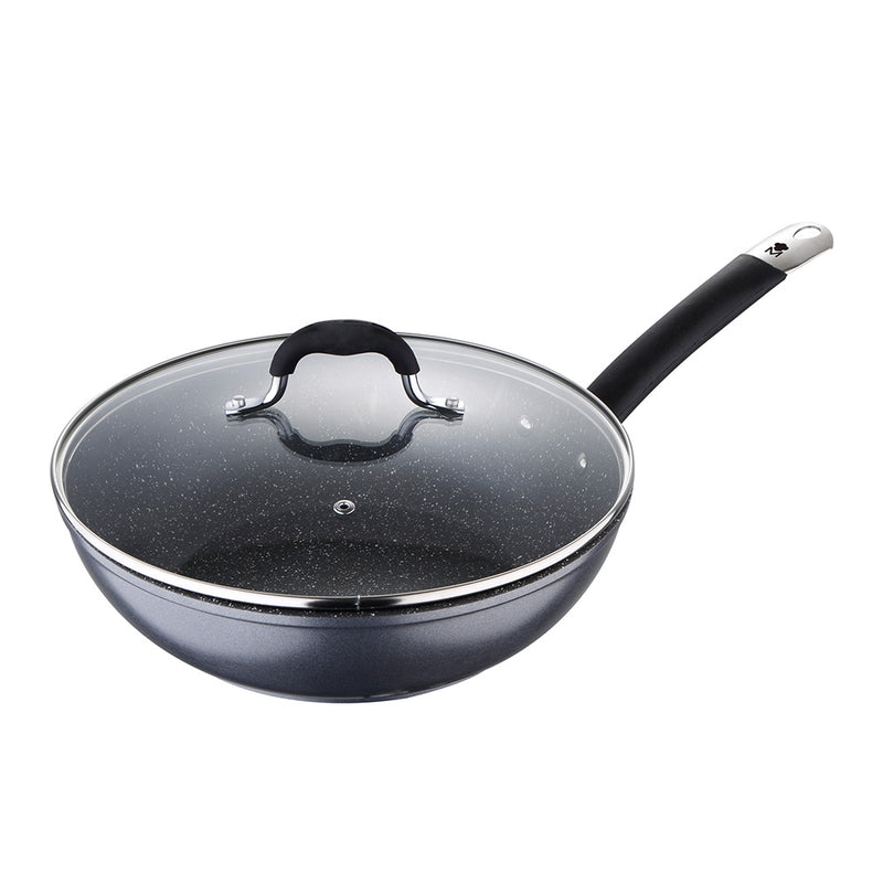 WOK Ø28X8,0CM COM TAMPA ALUMÍNIO FORJADO HOME EDITION BGMP-3289-B