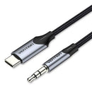 Vention BGKHF cabo de áudio 1 m 3.5mm USB Type-C Cinzento
