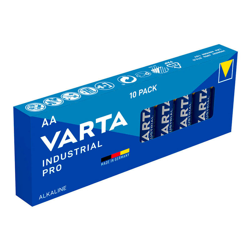 PACK DE 10 PILHAS AA LR06 VARTA INDUSTRIAL PRO Ø14,5X50,5MM