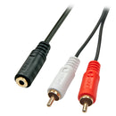 Lindy 35677 cabo de áudio 0,25 m 2 x RCA 3.5mm Preto, Vermelho, B
