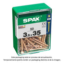 CAIXA 50 UNID. PARAFUSO MADEIRA SPAX CABEZA PLANA YELLOX 3,5X35MM