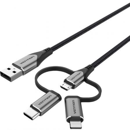 Vention CQJHF cabo para telemóvel Cinzento 1 m USB A Lightning +