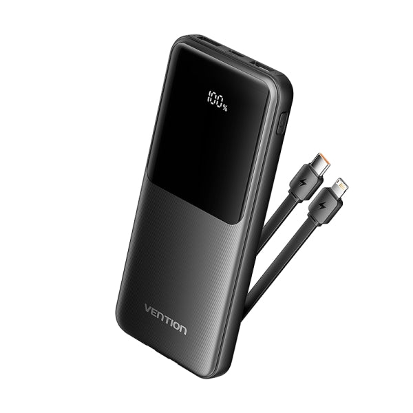 POWERBANK 10000MAH VENTION FHOB0 22.5W NEGRA INCLUYE CABLE USB TI