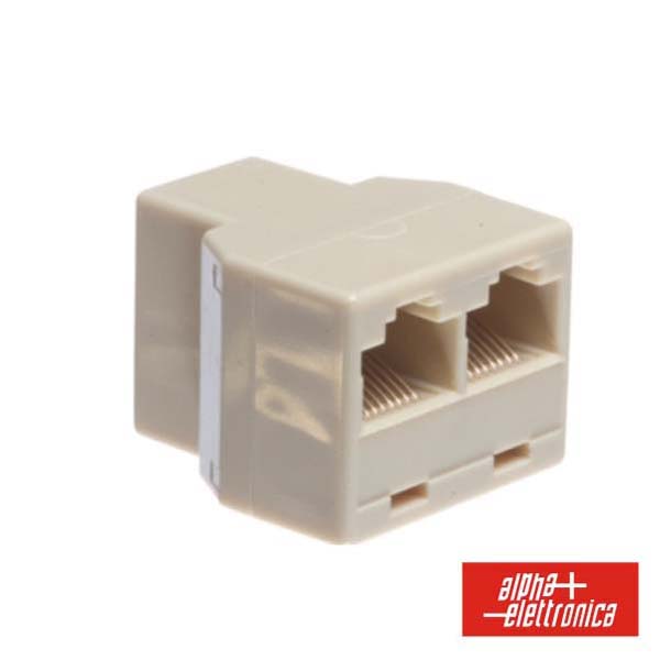 FICHA ADAPTADORA RJ45 FÊMEA P 2 RJ45 FÊMEA