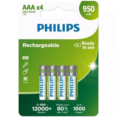 Philips Rechargeables Pilha R03B4A95/10