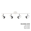 CANDEEIRO DE TETO HALOGÉNIO 4 FOCOS COR CROMADO+BRANCO OSSO GU-10