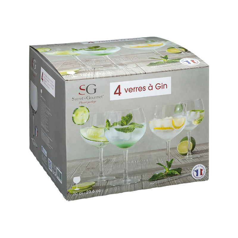 SET 4 UNID. TAÇA DE GINEBRA DE VIDRO 70CL