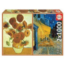 EDUCA - PUZZLE 2X1000 VASO GIRASSÓIS + TERRAÇO CAF. NOITE, VINCEN