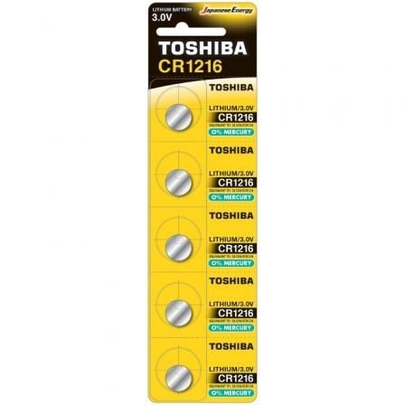 PACK DE 5 PILAS DE BOTÓN TOSHIBA CR1216 3V