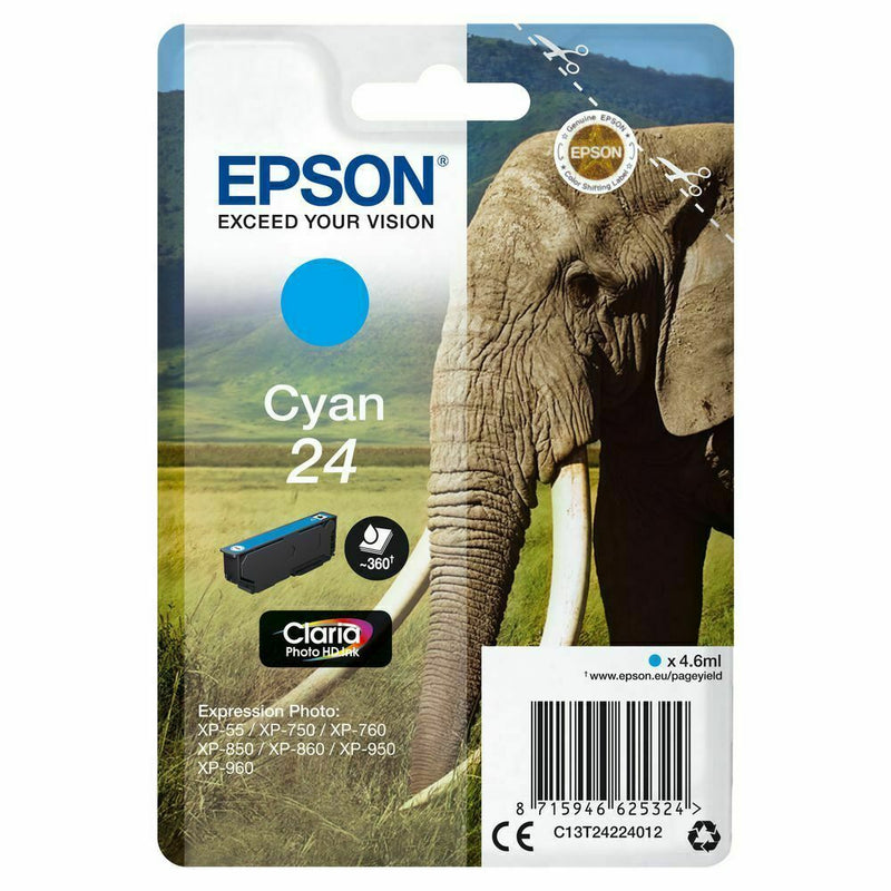 TINTEIRO EPSON CYAN SERIE 24 XP-750/850/950/55 - C13T24224012