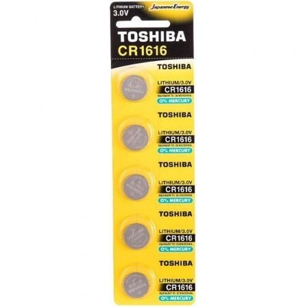 PACK DE 5 PILAS DE BOTÓN TOSHIBA CR1616 3V