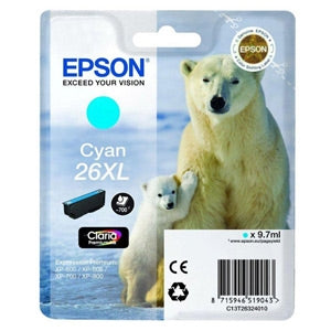 TINTEIRO EPSON CYAN SERIE 26XL XP-600/700/800 - C13T26324012