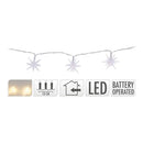 GRINALDA DECORATIVA ESTRELA 10 LEDS LUZ BRANCO QUENTE 1,30M CORES