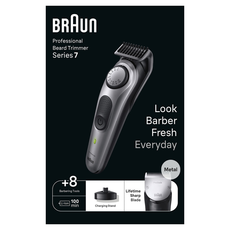 Braun BeardTrimmer 7 BT7420 Bateria 40 2 cm Preto, Cinzento