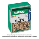 CAIXA 100 UNID. PARAFUSO MADEIRA SPAX CABEZA PLANA YELLOX 3,0X25M