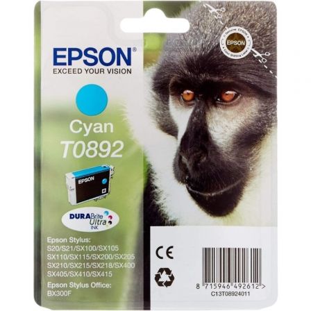 Epson Monkey Tinteiro Cyan T0892 Tinta DURABrite Ultra