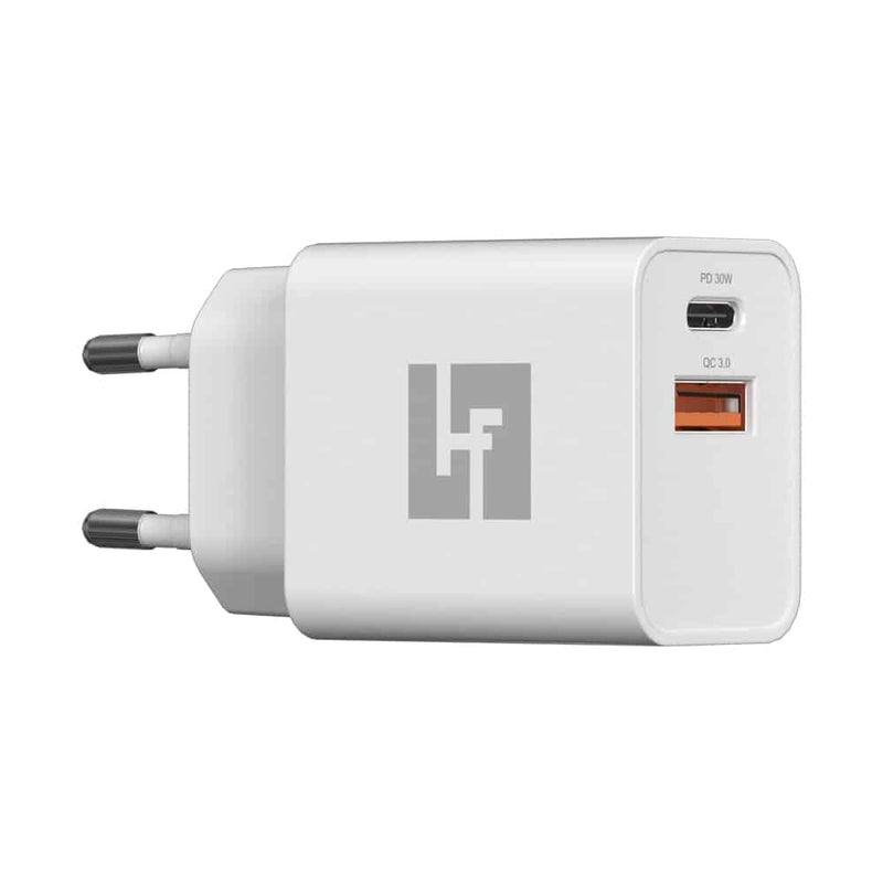 CARREGADOR HALFMMAN  SMART CHARGER PD & QC 30W BRANCO