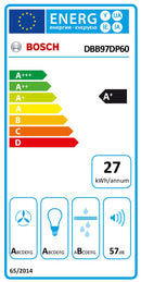 BOSCH CHAMINE 90CM 699M3H VIDRO PRETO MATE A+