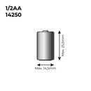 PILHA DE LÍTIO LPT2 150 1/2 3,6V (MOD. (14250) 1200MAH Ø14,5X25,5