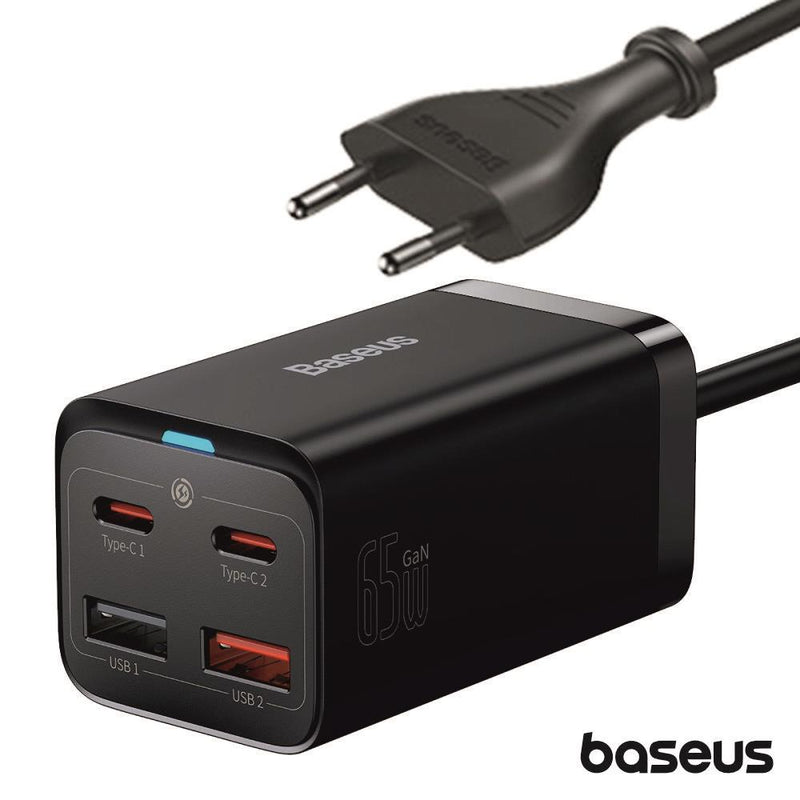 CARREGADOR DE MESA GAN3 PRO 2X USB-A  2X USB-C 65W BASEUS