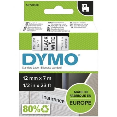 D1 - CINTAS DYMO 12MMX7M NEG/BLANC