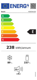 FRIGORÍFICO COMBINADO BOSCH KGN36VLED 1860X600 INOX
