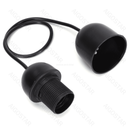 SUPORTE DE LÂMPADA DE PLÁSTICO E27 2X0,75MM2 0,5M PRETO