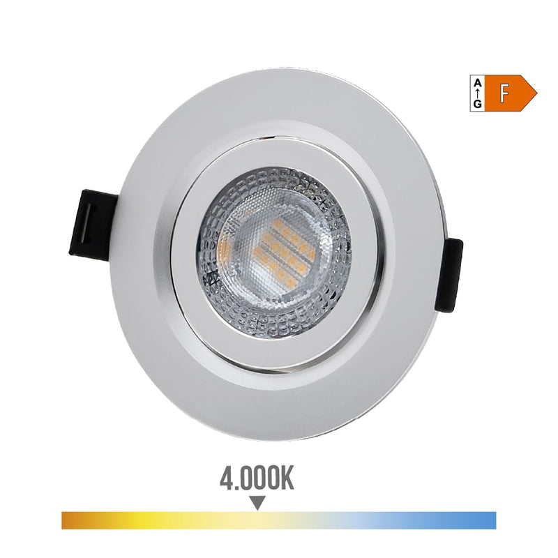 DOWNLIGHT LED DE ENCASTRAR 9W 806LM RA80 4000K REDONDO ARO CROMAD