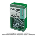 CAIXA S 10 UNID. PARAFUSO ROSCA CHAPA CR AUTOT. 4,8X25MM FADIX
