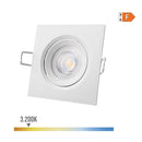 DOWNLIGHT LED QUADRADO DE ENCASTRAR 5W 3200K LUZ QUENTE ARO BRANC