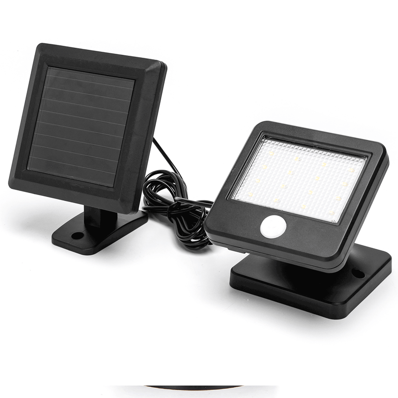 LED SENSOR DE MOVIMENTO SOLAR LUZ DE PAREDE PRETA 6500K