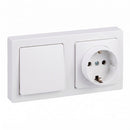 TOMADA DE SUPERFÍCIE, SCHUKO 2P+T + COMUTADOR, 16A 250V~, IP20, S